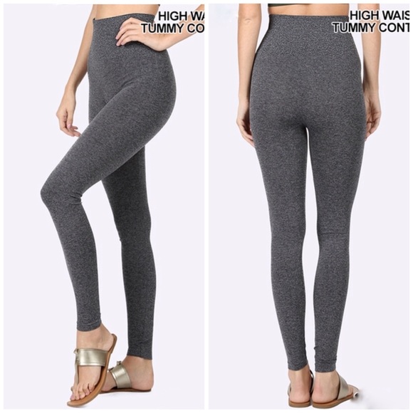 Charcoal High Waist Leggings 15021 - Picture 2 of 3